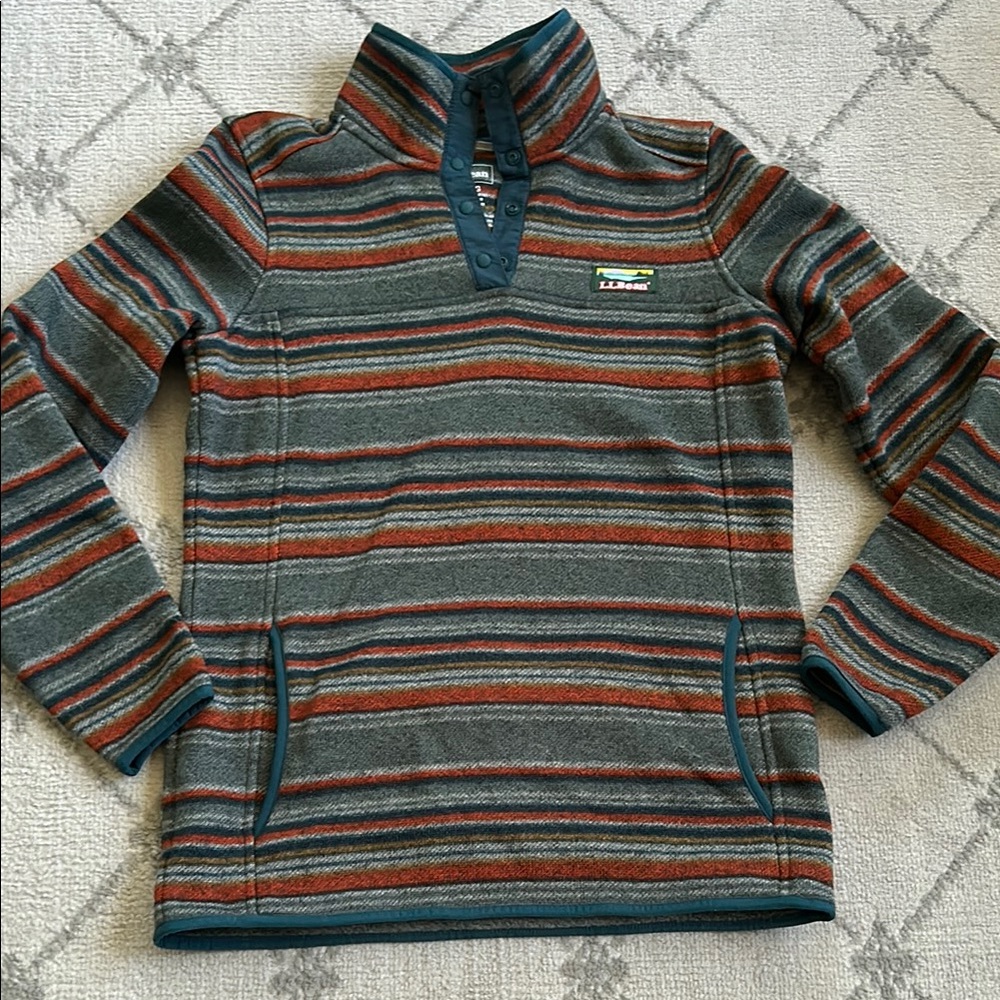 L.L. Bean Snap Button Radiator Fleece Pullover